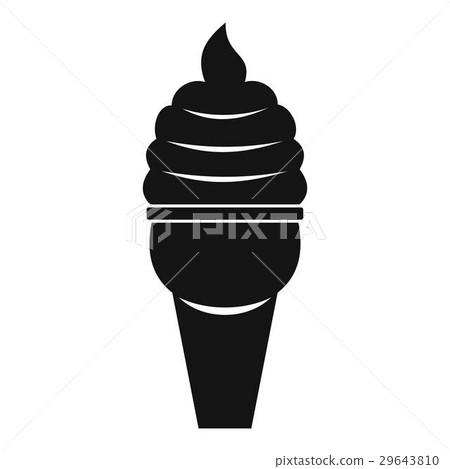 Ice cream in waffle cone icon, simple style - Stock Illustration ...