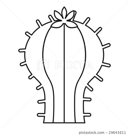 Cactus with flower icon, outline style 29643811