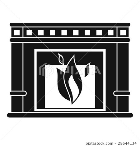 Electric Fireplace Icon Simple Style Stock Illustration