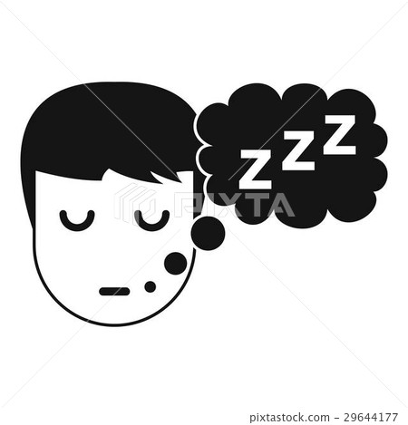 Boy head with speech bubble icon, simple style - Stock Illustration ...
