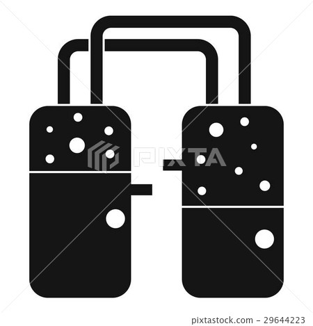 Containers connected with tubes icon, simple style Containers connected with tubes icon, simple style 29644223