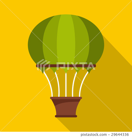 Green hot air balloon icon, flat style Green hot air balloon icon, flat style 29644336