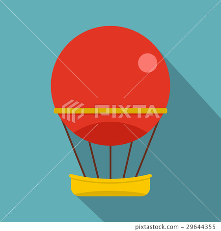 Red aerostat balloon icon, flat style Red aerostat balloon icon, flat style 29644355