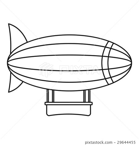 Blimp aircraft flying icon, outline style Blimp aircraft flying icon, outline style 29644455