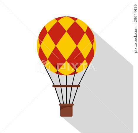 Yellow and red hot air balloon icon, flat style Yellow and red hot air balloon icon, flat style 29644459