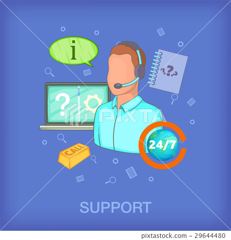 Call center concept man, cartoon style Call center concept man, cartoon style 29644480