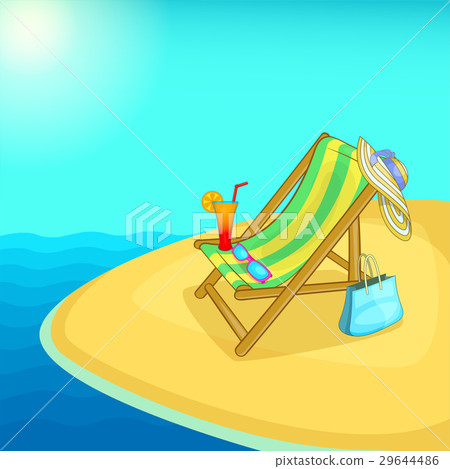 Sea rest concept lounge cartoon style Sea rest concept lounge cartoon style 29644486