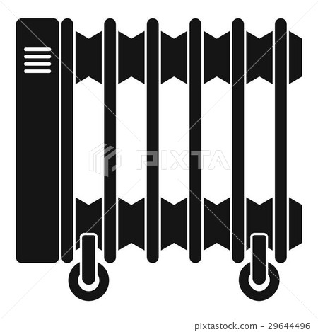 Oil electric heater on wheels icon, simple style Oil electric heater on wheels icon, simple style 29644496