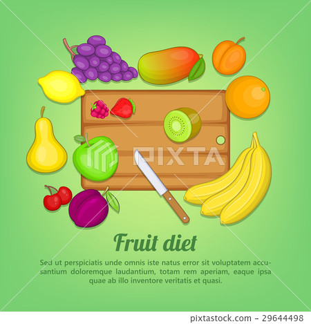 Fruits concept cut knife, cartoon style Fruits concept cut knife, cartoon style 29644498