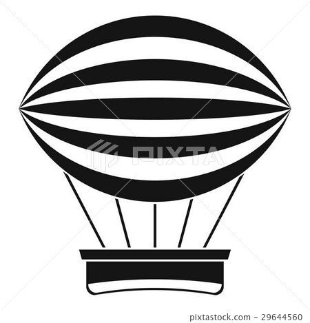 Striped retro hot air balloon icon, simple style 29644560