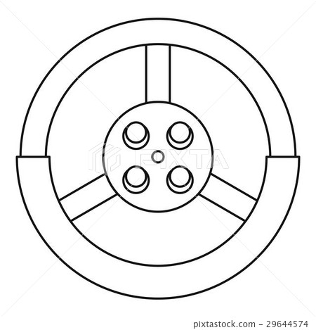 Steering wheel icon, outline style 29644574