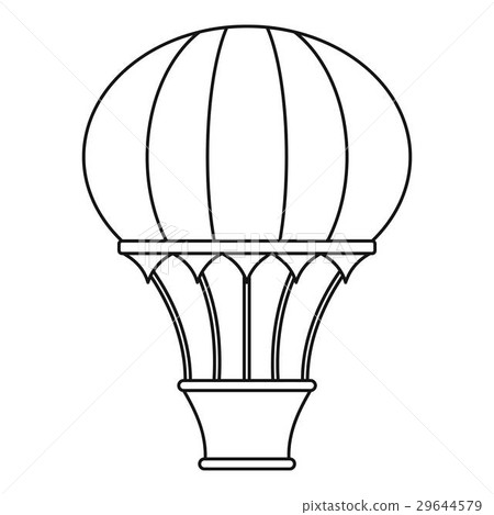 Hot air balloon with basket icon, outline style Hot air balloon with basket icon, outline style 29644579