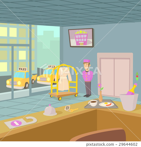 Hotel reception concept, cartoon style Hotel reception concept, cartoon style 29644602