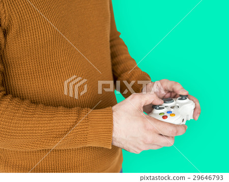 Human Hands Holding Game Controller Leisure Activity Human Hands Holding Game Controller Leisure Activity 29646793