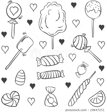 Various candy doodle style hand draw Various candy doodle style hand draw 29647251