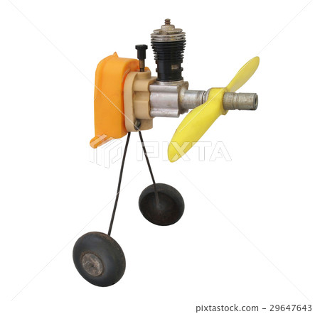old engine radio controlled aircraft / isolated wh old engine radio controlled aircraft / isolated wh 29647643
