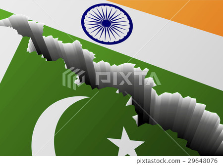 Flag Pakistan India Deep Crack Flag Pakistan India Deep Crack 29648076