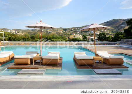 Swimming pool at the luxury hotel, Crete island 29648858