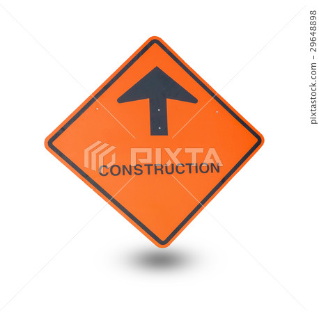 caution sign on road  29648898