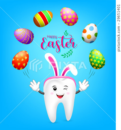 Cute cartoon tooth with rabbit ear - Stock Illustration [29651401] - PIXTA