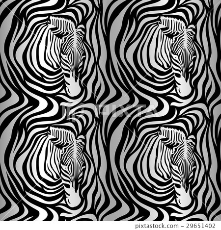 Zebra head seamless pattern. - Stock Illustration [29651402] - PIXTA