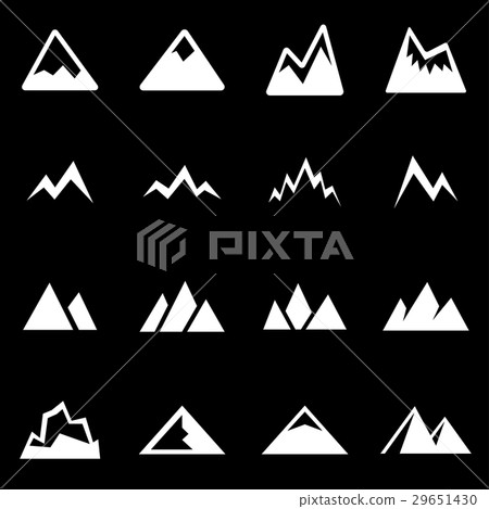Vector white mountains icon set - Stock Illustration [29651430] - PIXTA