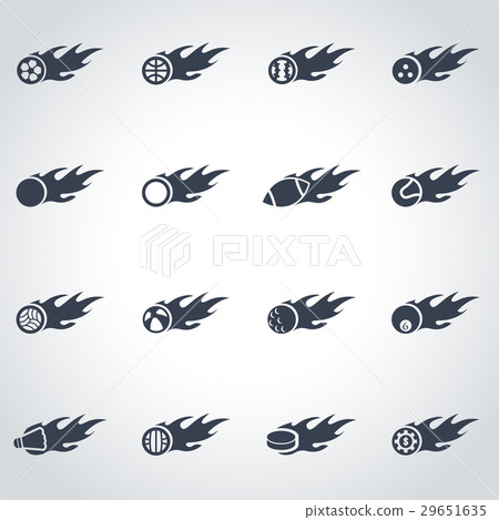 Vector black file sport balls icon set - Stock Illustration [29651635 ...