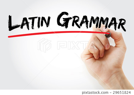 Hand writing Latin grammar with marker Hand writing Latin grammar with marker 29651824