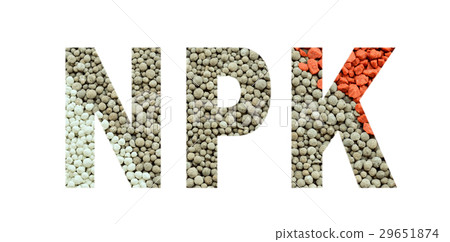 NPK letters made of composite mineral fertilizers 29651874