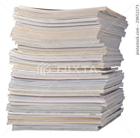 Stack of old magazines on a white Stack of old magazines on a white 29652273