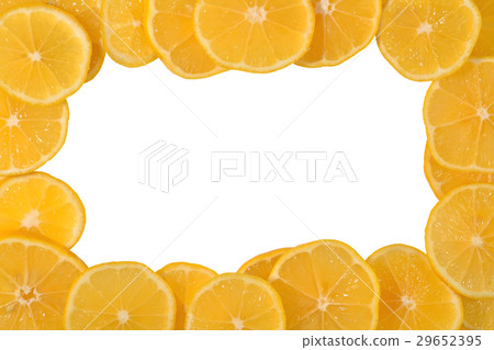 Frame of lemon slices on a white Frame of lemon slices on a white 29652395
