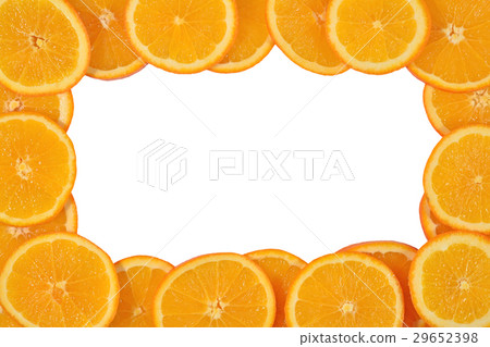 Frame of orange slices on a white Frame of orange slices on a white 29652398