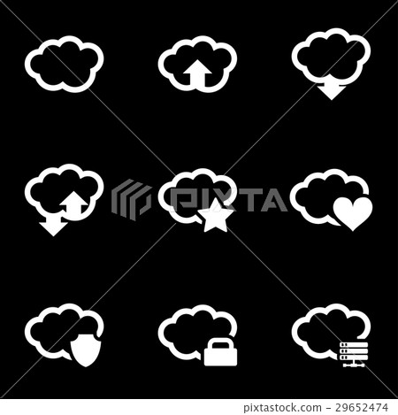 Vector white cloud icon set - Stock Illustration [29652474] - PIXTA