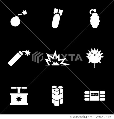 Vector white bomb icon set - Stock Illustration [29652476] - PIXTA