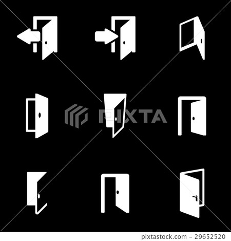 Vector white door icon set - Stock Illustration [29652520] - PIXTA