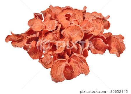 Heap of dried carrots on a white Heap of dried carrots on a white 29652545
