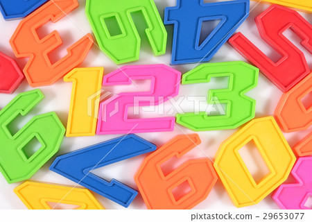 Colorful plastic numbers 123 on white Colorful plastic numbers 123 on white 29653077