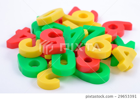 Colorful plastic numbers on white 29653391