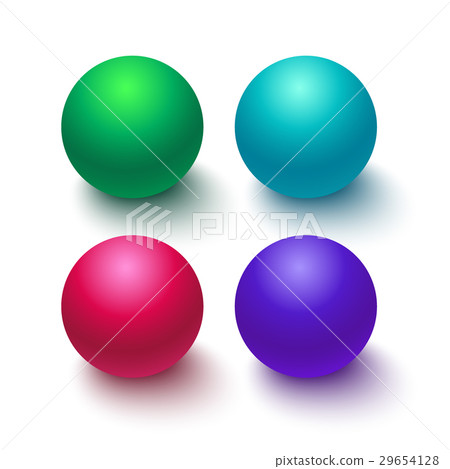 Collection of colorful glossy spheres isolated on - Stock Illustration ...