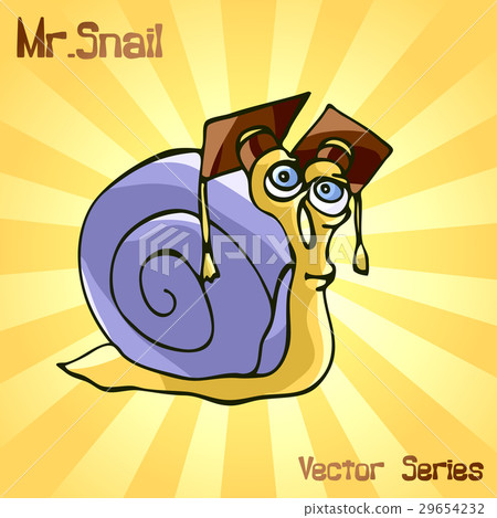 Mr. Snail with Master. vector illustration  29654232