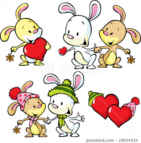 cute bunnies isolated on white background cute bunnies isolated on white background 29654329