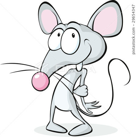 cute shy mouse isolated on white background 29654347