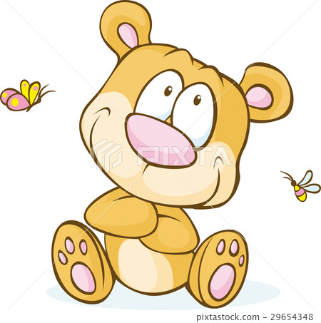 cute vector bear sitting isolated on white 29654348