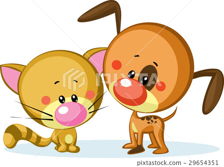cute dog and cat isolated on white background cute dog and cat isolated on white background 29654351