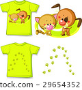 kid shirt with cute cat and dog printed - isolated 29654352