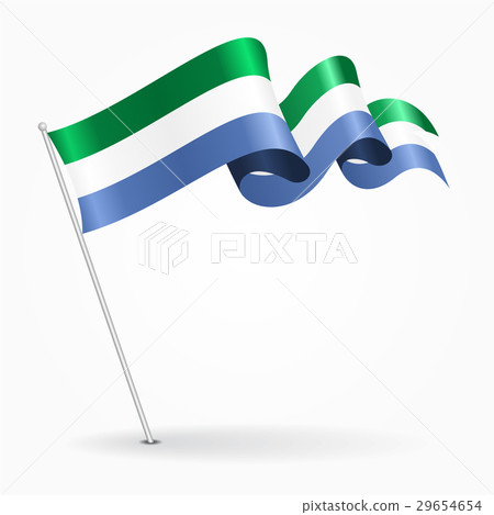 Sierra Leone pin wavy flag. Vector illustration. 29654654