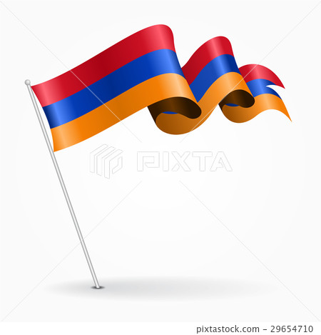 Armenian pin wavy flag. Vector illustration. Armenian pin wavy flag. Vector illustration. 29654710