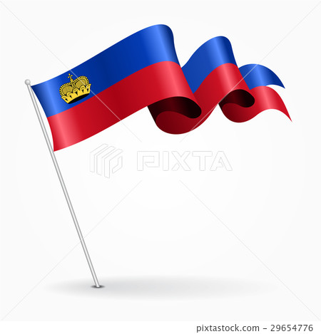 Liechtenstein pin wavy flag. Vector illustration. 29654776