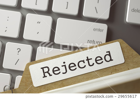 Card Index with Inscription Rejected. 3d. 29655617