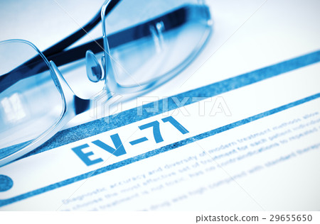 EV-71 - Printed Diagnosis. Medical Concept. 3D EV-71 - Printed Diagnosis. Medical Concept. 3D 29655650